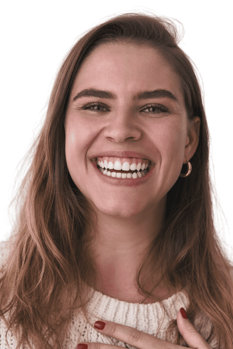 Mujer con sonrisa gingival